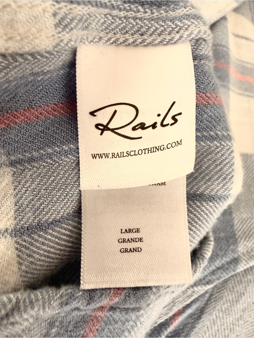 RAILS Hunter Plaid Shirt in Blue Lake Coral LARGE cozy - Picture 9 of 9
